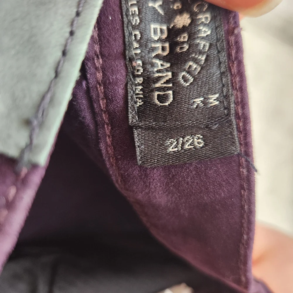 Lucky Brand Brooke Velvet Legging Jean Plum Color